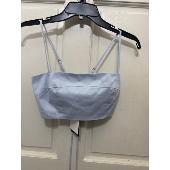 EN SAISON Abigail Midi Skirt Set Pleated Medium & Bralette Small Sky Blue NWT - Picture 8 of 10